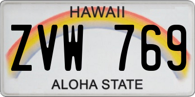 HI license plate ZVW769