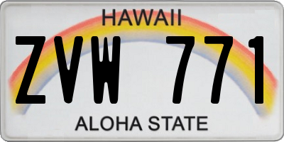 HI license plate ZVW771
