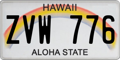 HI license plate ZVW776