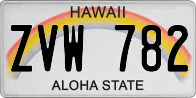 HI license plate ZVW782