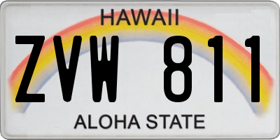 HI license plate ZVW811