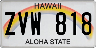 HI license plate ZVW818
