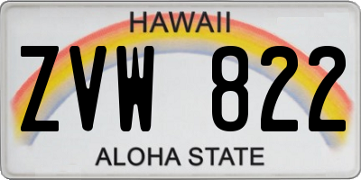 HI license plate ZVW822