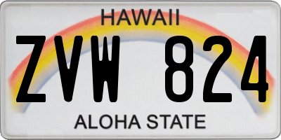 HI license plate ZVW824