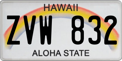 HI license plate ZVW832