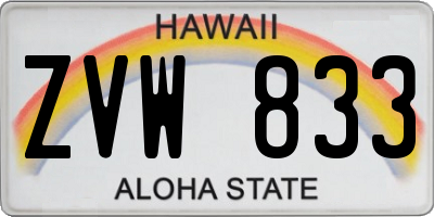 HI license plate ZVW833