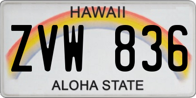 HI license plate ZVW836