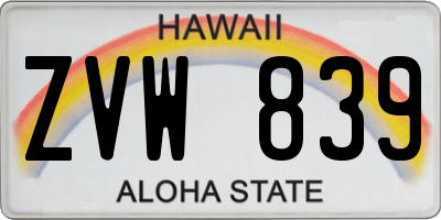 HI license plate ZVW839
