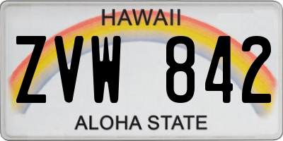 HI license plate ZVW842
