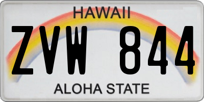 HI license plate ZVW844