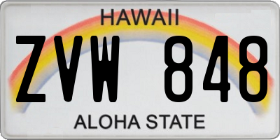 HI license plate ZVW848