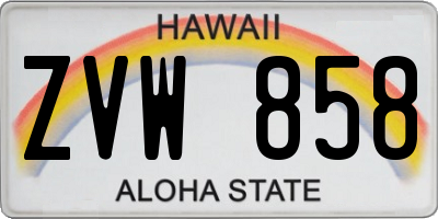 HI license plate ZVW858