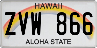 HI license plate ZVW866