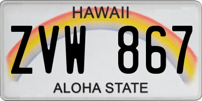 HI license plate ZVW867