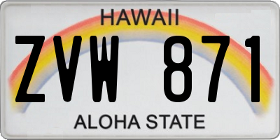HI license plate ZVW871