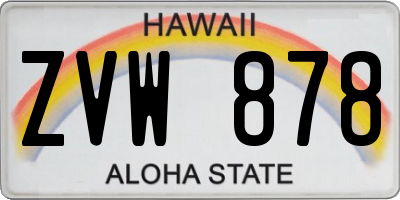 HI license plate ZVW878