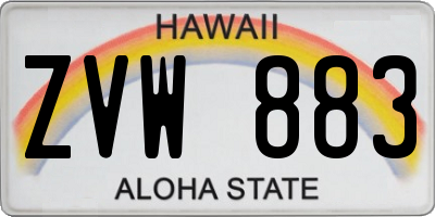 HI license plate ZVW883