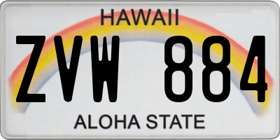 HI license plate ZVW884
