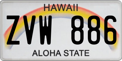 HI license plate ZVW886