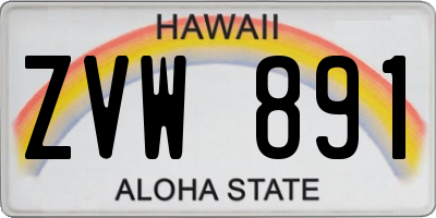 HI license plate ZVW891