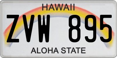 HI license plate ZVW895