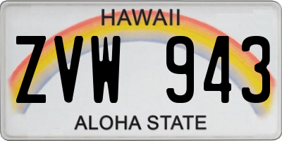 HI license plate ZVW943