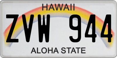 HI license plate ZVW944