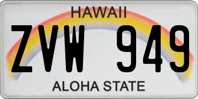 HI license plate ZVW949