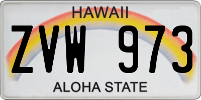 HI license plate ZVW973