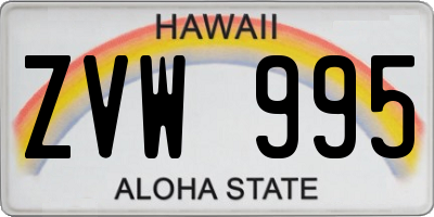 HI license plate ZVW995