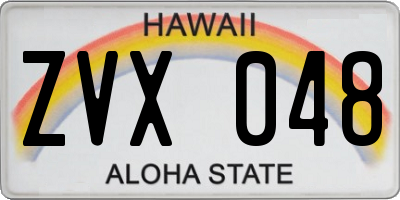 HI license plate ZVX048