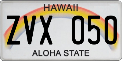 HI license plate ZVX050