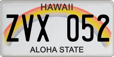 HI license plate ZVX052