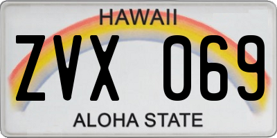 HI license plate ZVX069