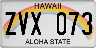 HI license plate ZVX073