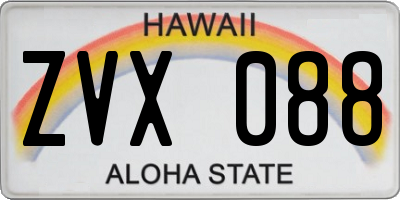 HI license plate ZVX088