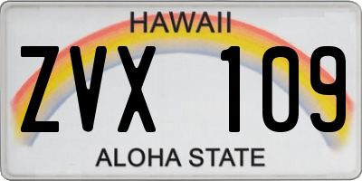HI license plate ZVX109