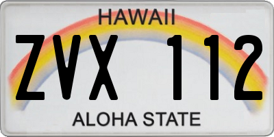 HI license plate ZVX112