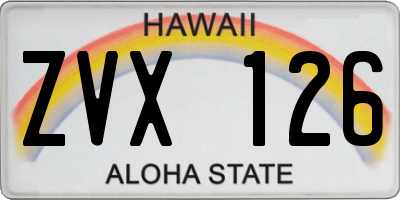 HI license plate ZVX126