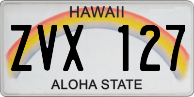 HI license plate ZVX127