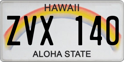 HI license plate ZVX140