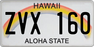 HI license plate ZVX160