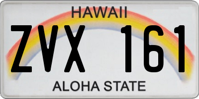 HI license plate ZVX161
