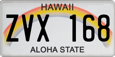HI license plate ZVX168