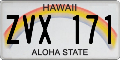 HI license plate ZVX171