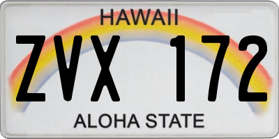 HI license plate ZVX172