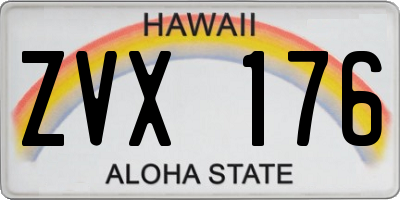 HI license plate ZVX176