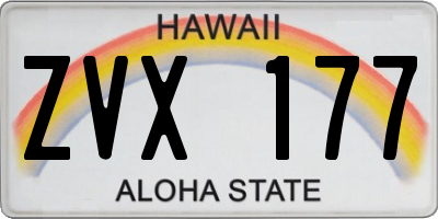 HI license plate ZVX177
