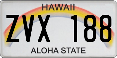 HI license plate ZVX188
