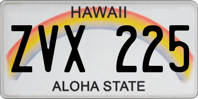 HI license plate ZVX225